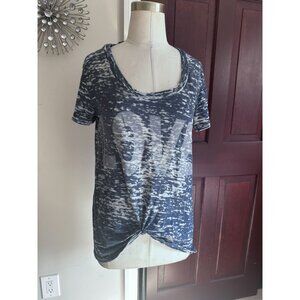 allen allen blue fade out tee with LOVE and front knot Small but runs big